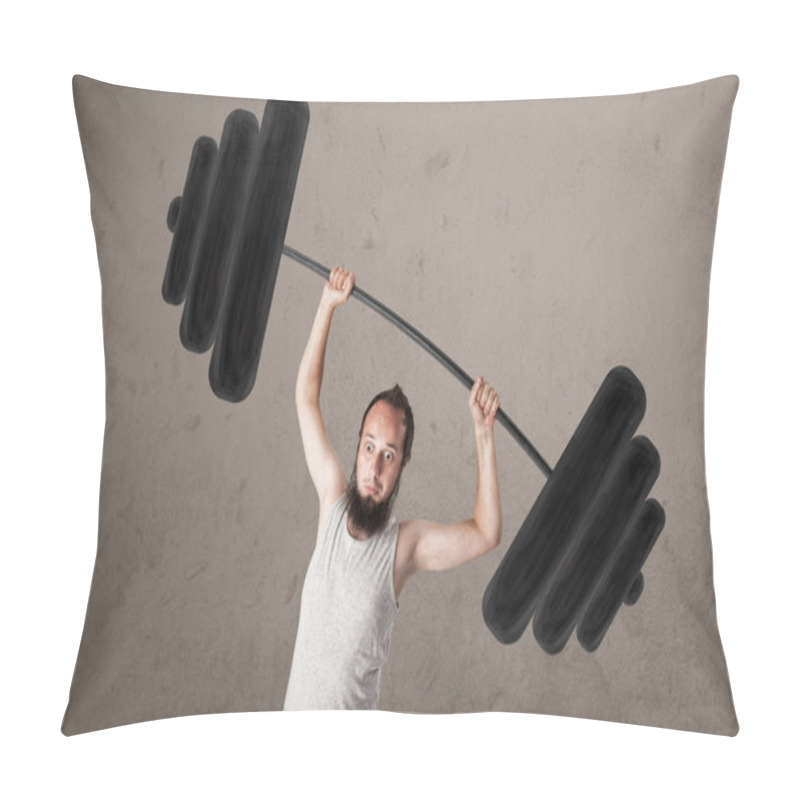 Personality  Funny Skinny Guy Lifting Weights Pillow Covers