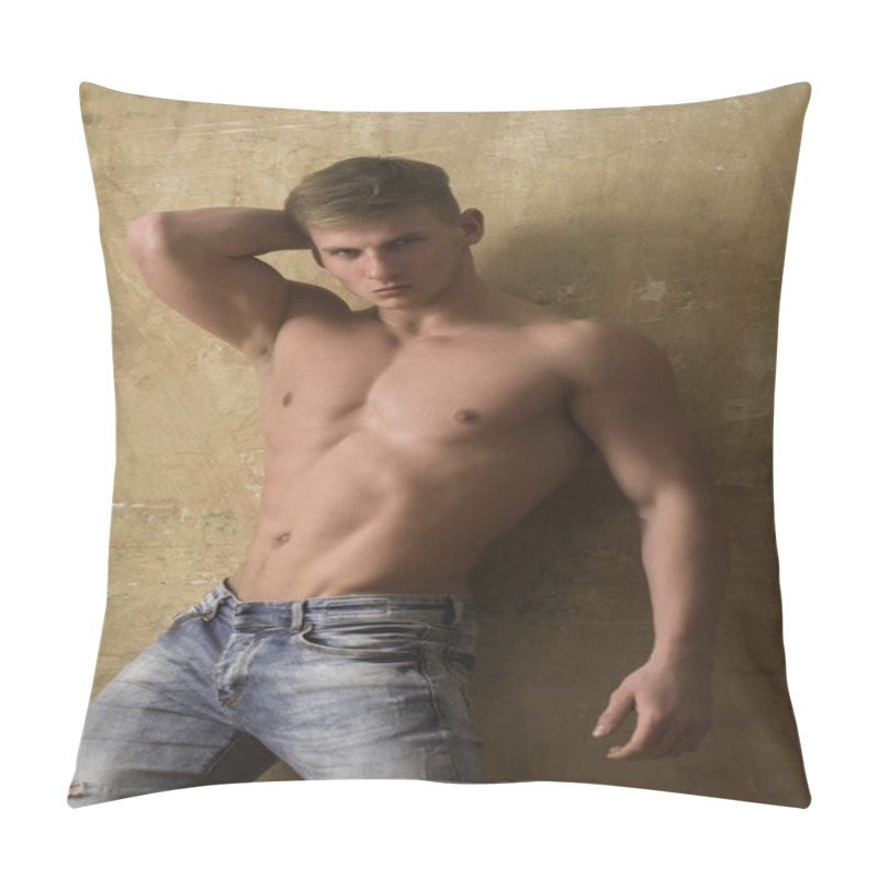 Personality  Man With Naked, Strong Torso, Chest, Belly Pillow Covers