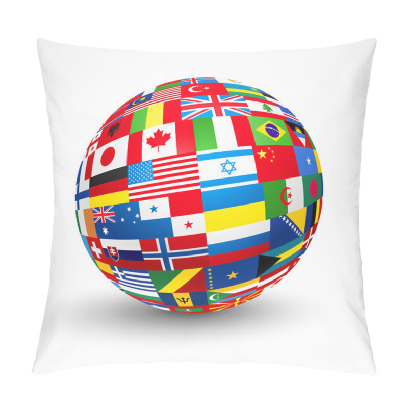 Personality  World Flags Sphere. Pillow Covers