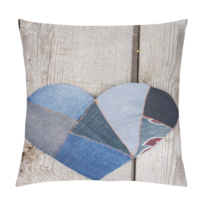 Personality  Denim Heart Background Pillow Covers