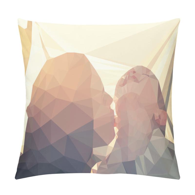 Personality  Mom And Child Portrait Vector Geometric Illustration Pillow Covers