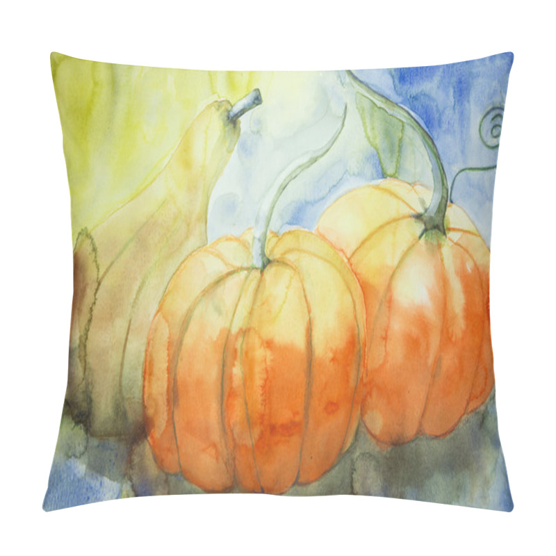 Personality  Two Pumpkins And A Squash. Pillow Covers