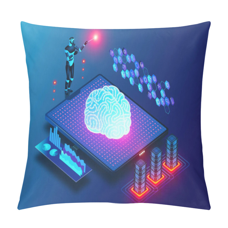 Personality  Artificial Intelligence For IT Operations - AIOps - Technologies To Automate The Identification And Resolution Of Common IT Issues - Conceptual 3D Illustration Pillow Covers