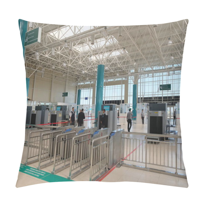 Personality  Khorgos / Kazakhstan - 10.06.2018 : Customs And Border Control Zone. Territory Between Kazakhstan And China. Khorgos Logistics Center. Pillow Covers