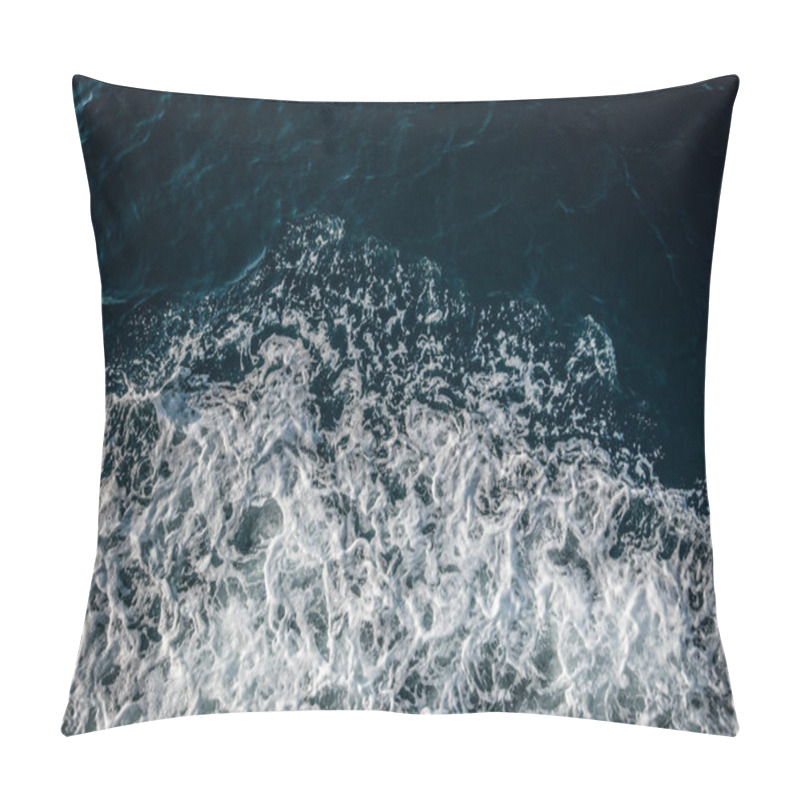 Personality  Dynamic Ocean Waves Crashing With Foam On Deep Blue Water Pillow Covers