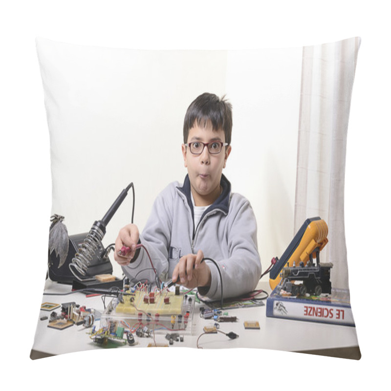 Personality  Young Student Performs Experiments Pillow Covers