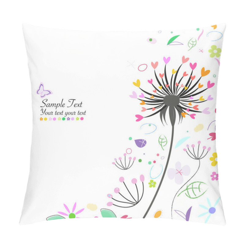 Personality  Abstract Spring Flowers And Dandelion Greeting Card Pillow Covers