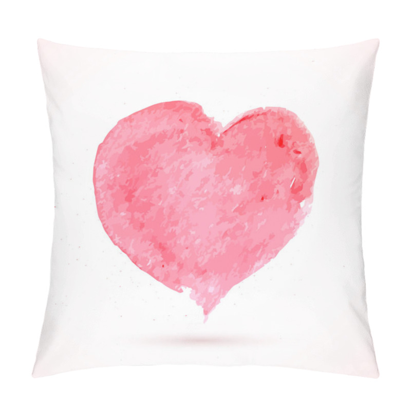 Personality  Red Heart With Shadow Hand Painted With Brush. Grunge Textured Shape Of Heart. Watercolor Or Acrylic Painting Effect. Valentines Day Postcard. Easy To Edit Vector Element Of Design For Your Artworks Pillow Covers