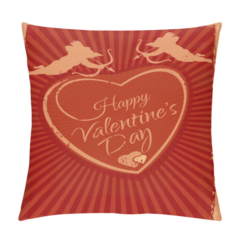 Personality  Grunge Style Greeting Card For Valentines Day Pillow Covers