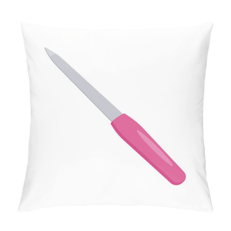 Personality  Nail File Flat Vector Illustration. Isolated Pillow Covers