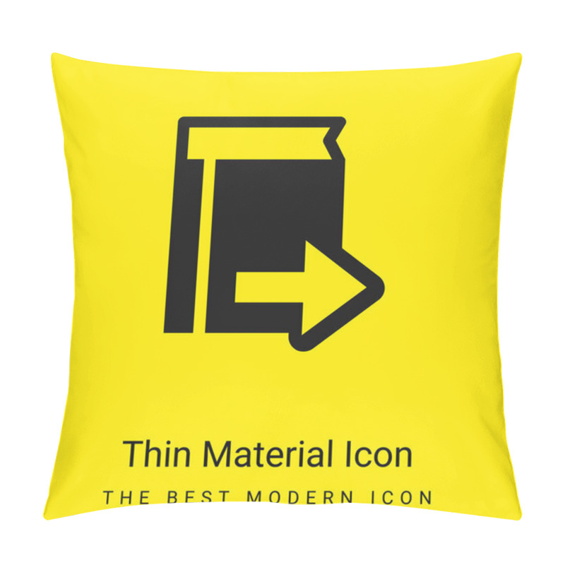 Personality  Book Symbol With Right Arrow Minimal Bright Yellow Material Icon Pillow Covers