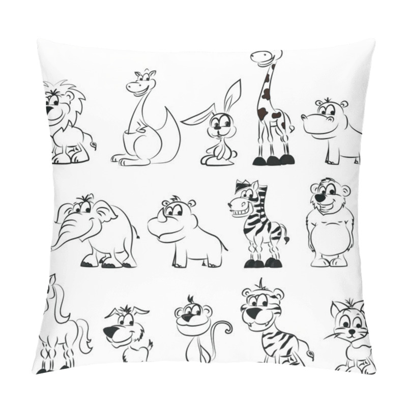 Personality  Set Of Cartoon Animals Pillow Covers