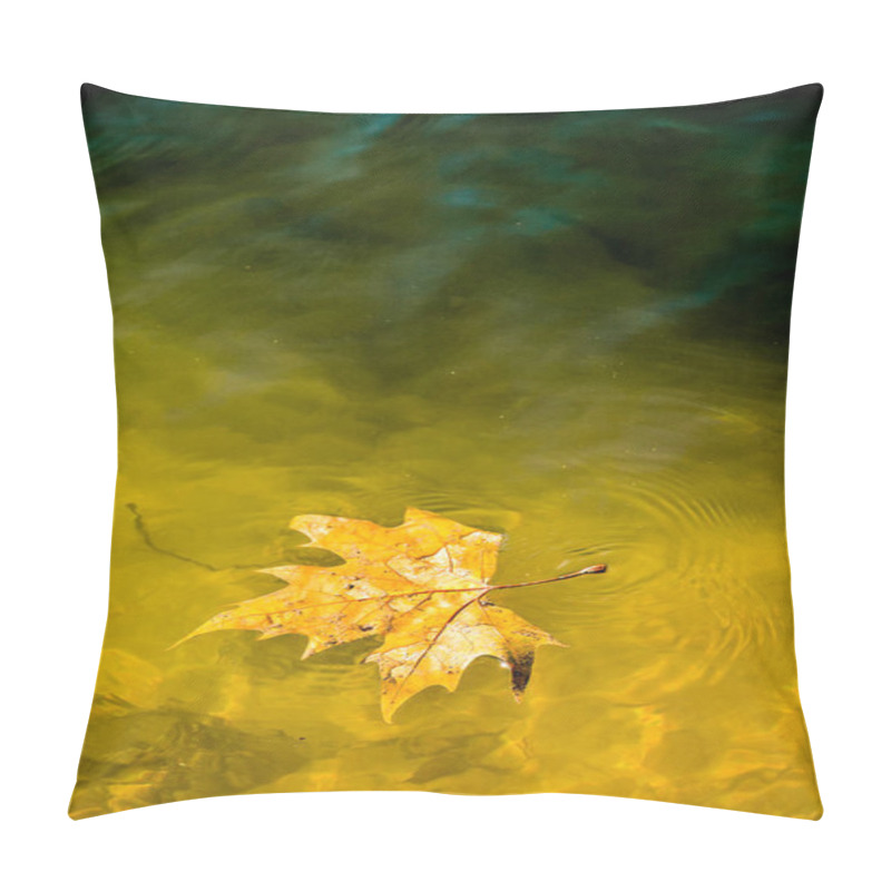 Personality  Photo Picture Of A Single Maple Leaf Floating, Pillow Covers