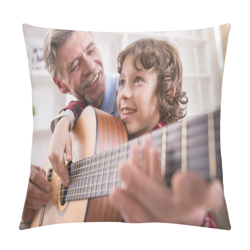 Personality  Grandfather And Grandson Pillow Covers