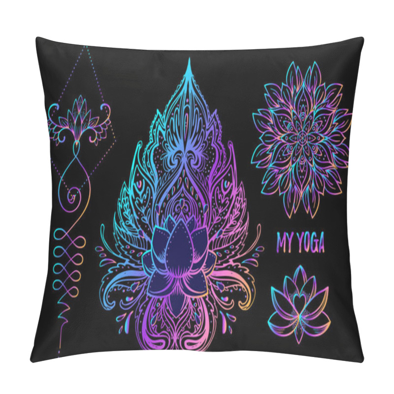 Personality  Sacred Geometry And Boo Symbol Set. Ayurveda Sign Of Harmony And Balance. Tattoo Design, Yoga Logo. Poster, T-shirt Textile. Astrology, Esoteric, Religion. Pillow Covers