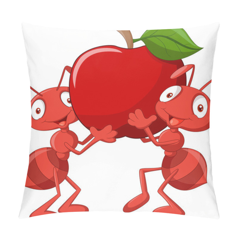 Personality  Two Ants Holding Red Apple Pillow Covers