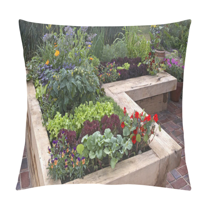 Personality  A Modern Well Planned Vegetable Garden With Raised Beds And Assorted Vegetables Pillow Covers