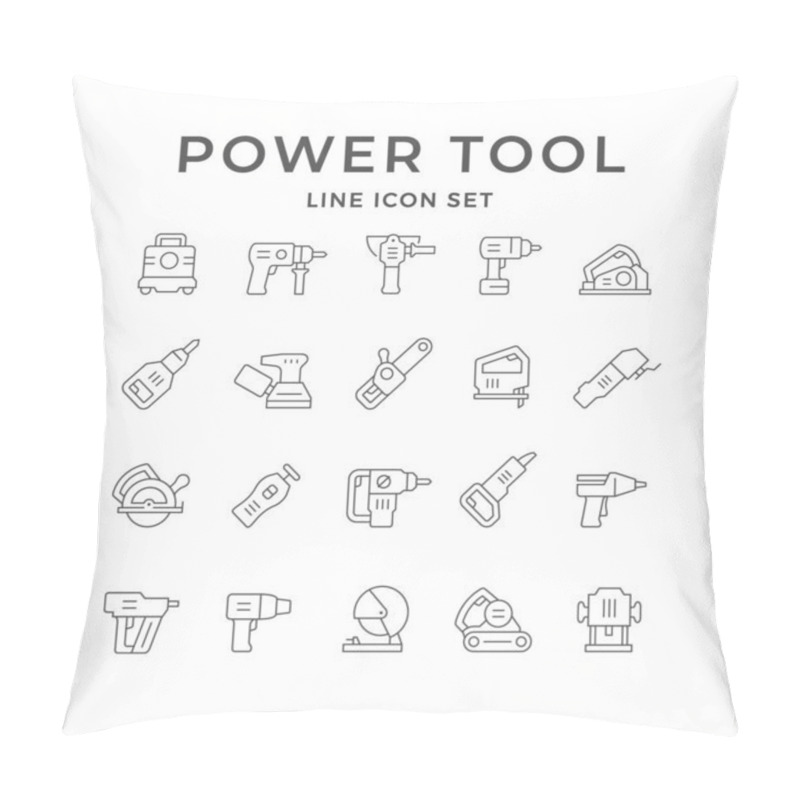 Personality  Set Line Icons Of Power Tool Pillow Covers