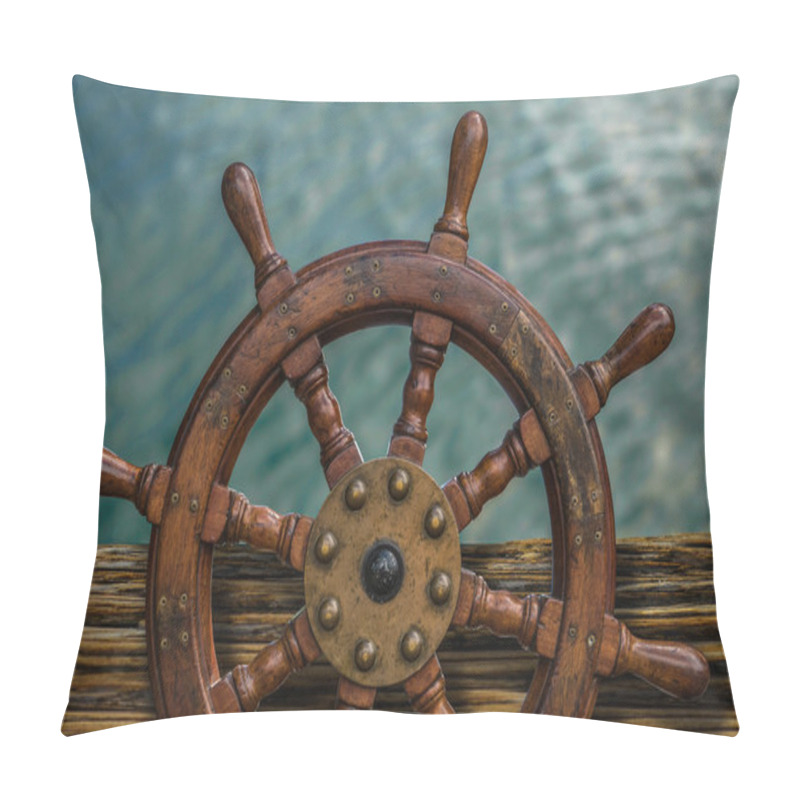 Personality  Ships Wheel Against Ocean Water Pillow Covers