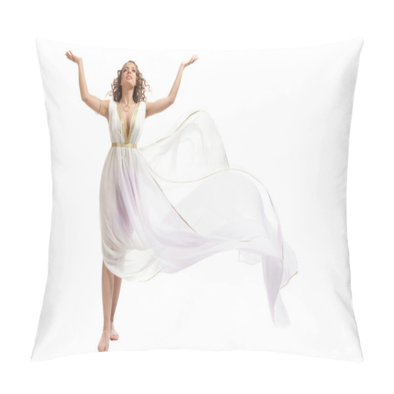 Personality  Classical Greek Goddess In Tunic Raising Arms Pillow Covers