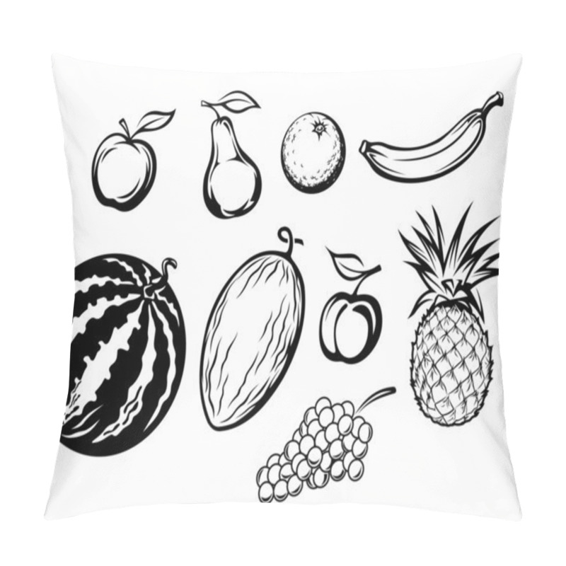 Personality  Set Of Isolated Fresh Fruits Pillow Covers