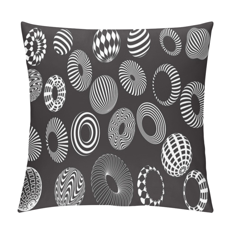 Personality  Black And White 3d Shapes Vector Set  Pillow Covers