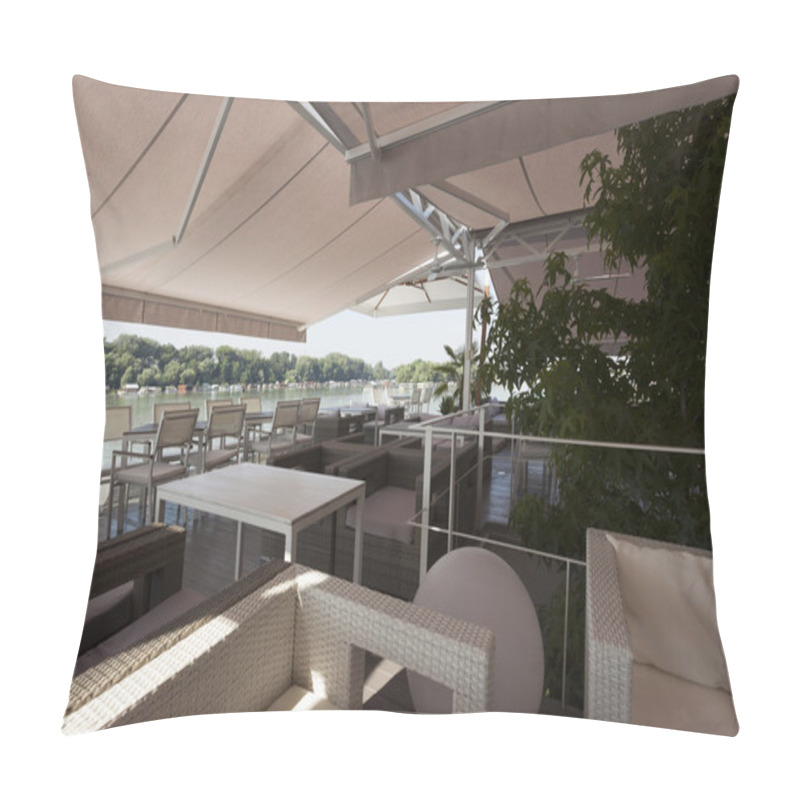 Personality  Riverside Cafe Terrace Pillow Covers