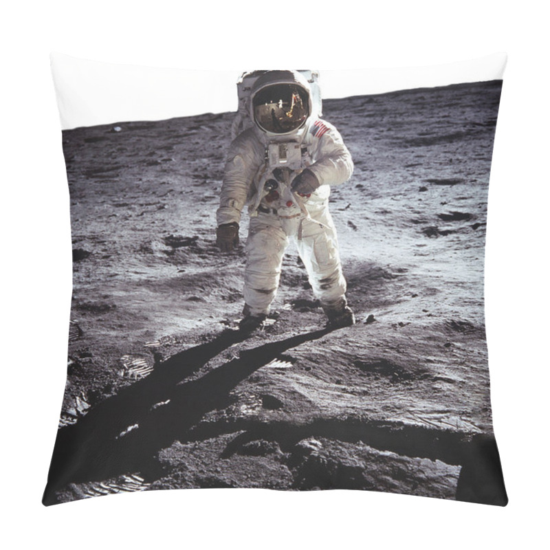 Personality  The First Man On The Moon. Cosmonaut. The Photo Taken From NASA Pillow Covers