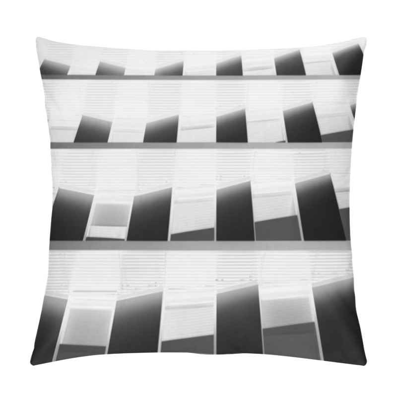 Personality  Modern Futuristic Abstract Negative Image Architecture Concept Background With Geometric Angled Windows Pillow Covers