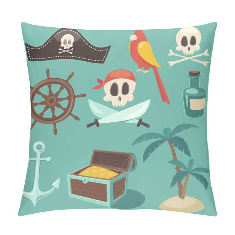 Personality  Set Of Pirate Objects Pillow Covers