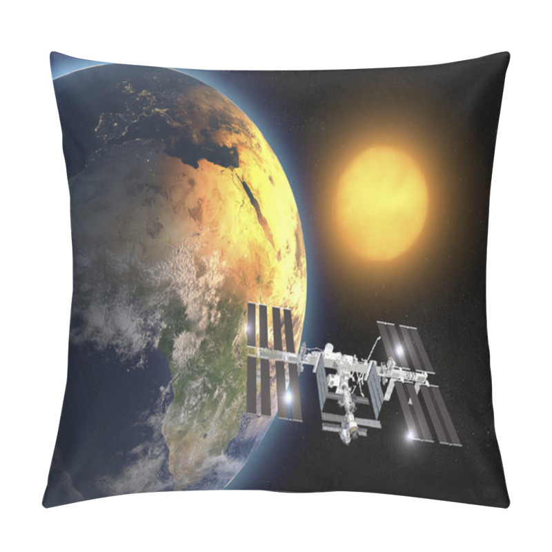 Personality  International Space Station In Orbit Around The Earth. Pillow Covers