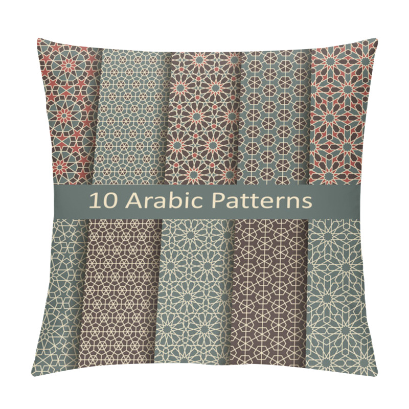 Personality  Set Of Ten Seamless Vector Arabic Traditional Patterns Pillow Covers