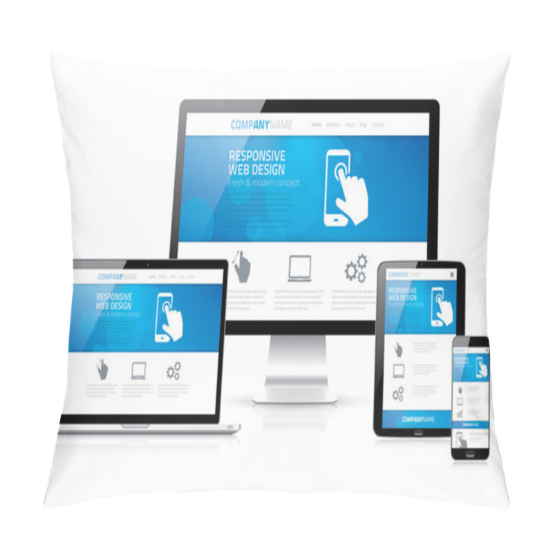 Personality  Scalable And Flexible Modern Responsive Web Design Concept Vector EPS10 Pillow Covers