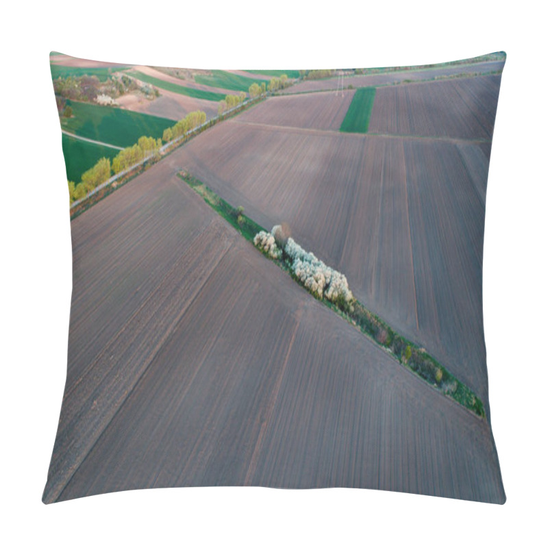 Personality  Aerial View On Arable Land Pillow Covers