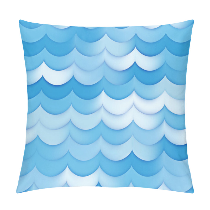 Personality  Raster Seamless Blue Shades Gradient Ocean Waves Line Pattern Pillow Covers