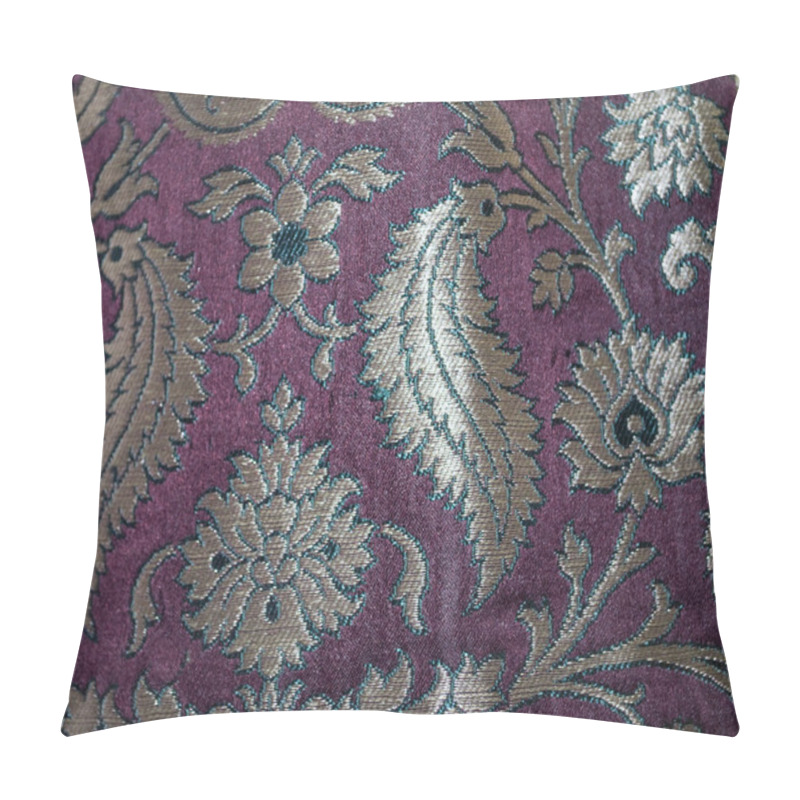 Personality  Seamless Brocade Fabric With Flowers On Lilac, Pink, And White Background Pillow Covers