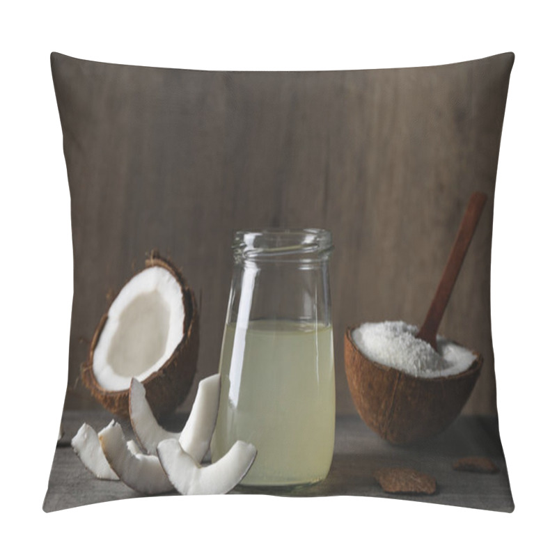 Personality  Coconut Water, Concept Of Tasty And Natural Coconut Drink Pillow Covers