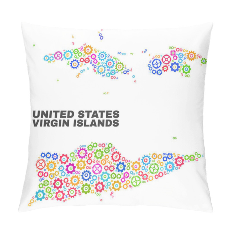 Personality  Mosaic American Virgin Islands Map Of Gear Items Pillow Covers