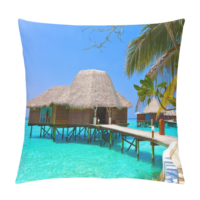 Personality  Island In Ocean, Overwater Villa.Maldives. Pillow Covers