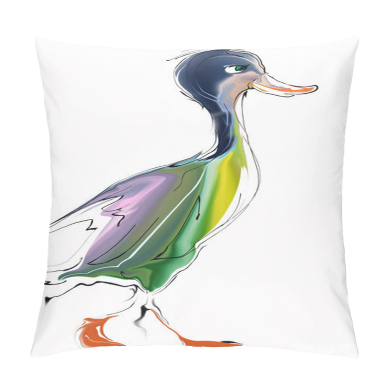 Personality  Duck Illustration Pillow Covers