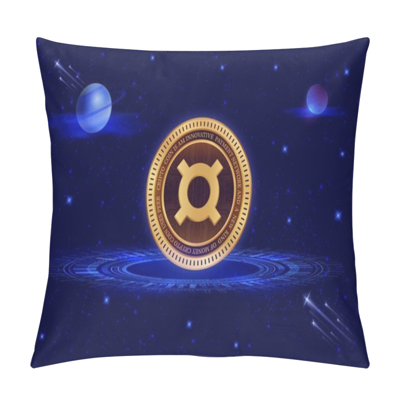 Personality  Frax Virtual Currency Image In The Digital Background. 3d Illustrations. Pillow Covers