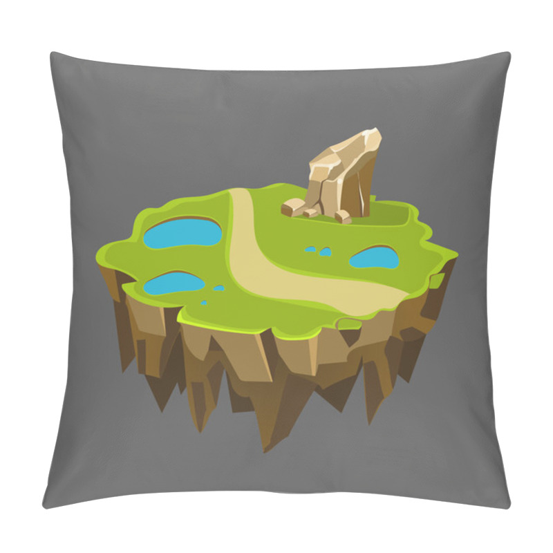 Personality  Cartoon Stone Isometric Island Pillow Covers