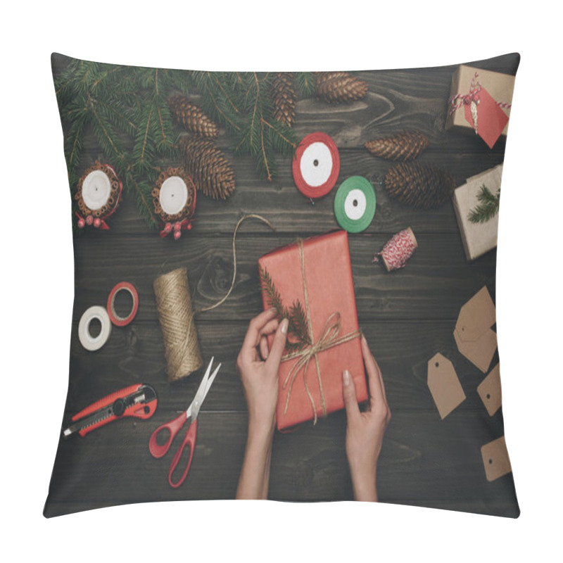 Personality  Woman Decorating Christmas Gift Pillow Covers