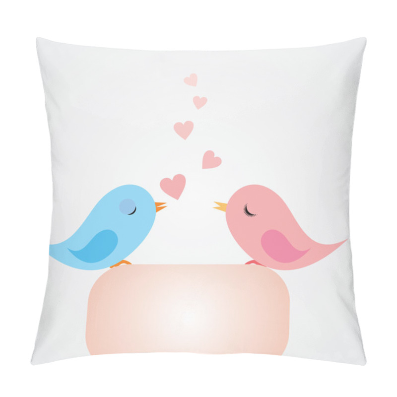 Personality  Vector Cartoon Birds In Love Pillow Covers