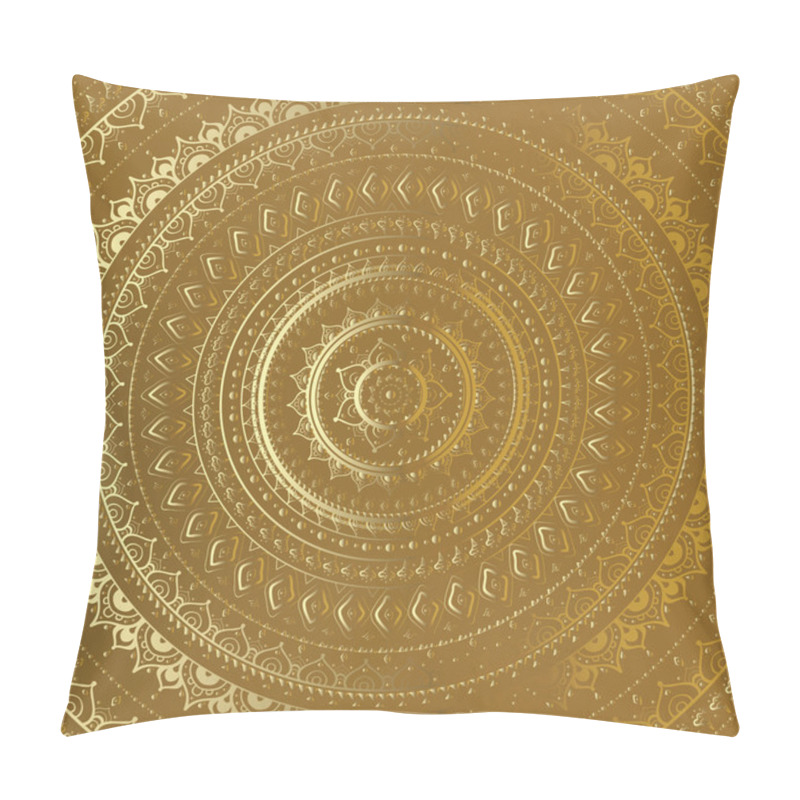 Personality  Gold Mandala. Indian Decorative Pattern. Pillow Covers