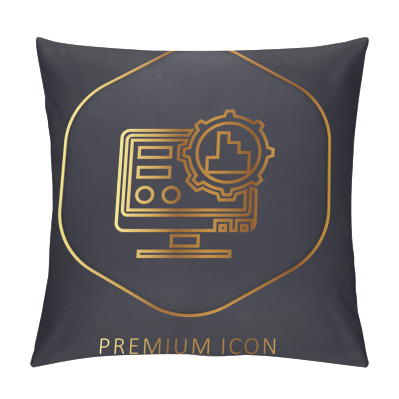 Personality  Big Data Golden Line Premium Logo Or Icon Pillow Covers