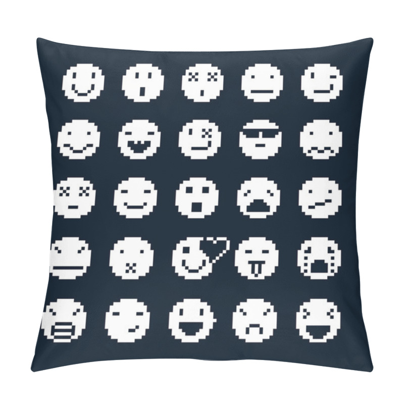 Personality  Collection Of Simple Geometric Pixel Symbols Pillow Covers