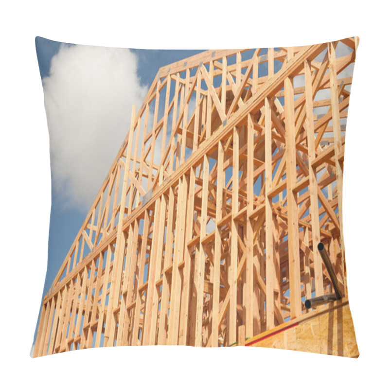 Personality  Abstract Of New Home Construction Site Framing. Pillow Covers