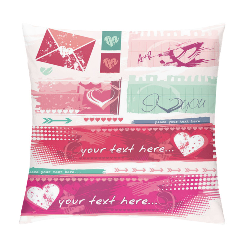 Personality  Grungy Valentine And Dating Site Banners Pillow Covers