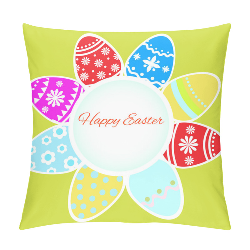 Personality  Happy Easter Greeting Card. Vector Pillow Covers